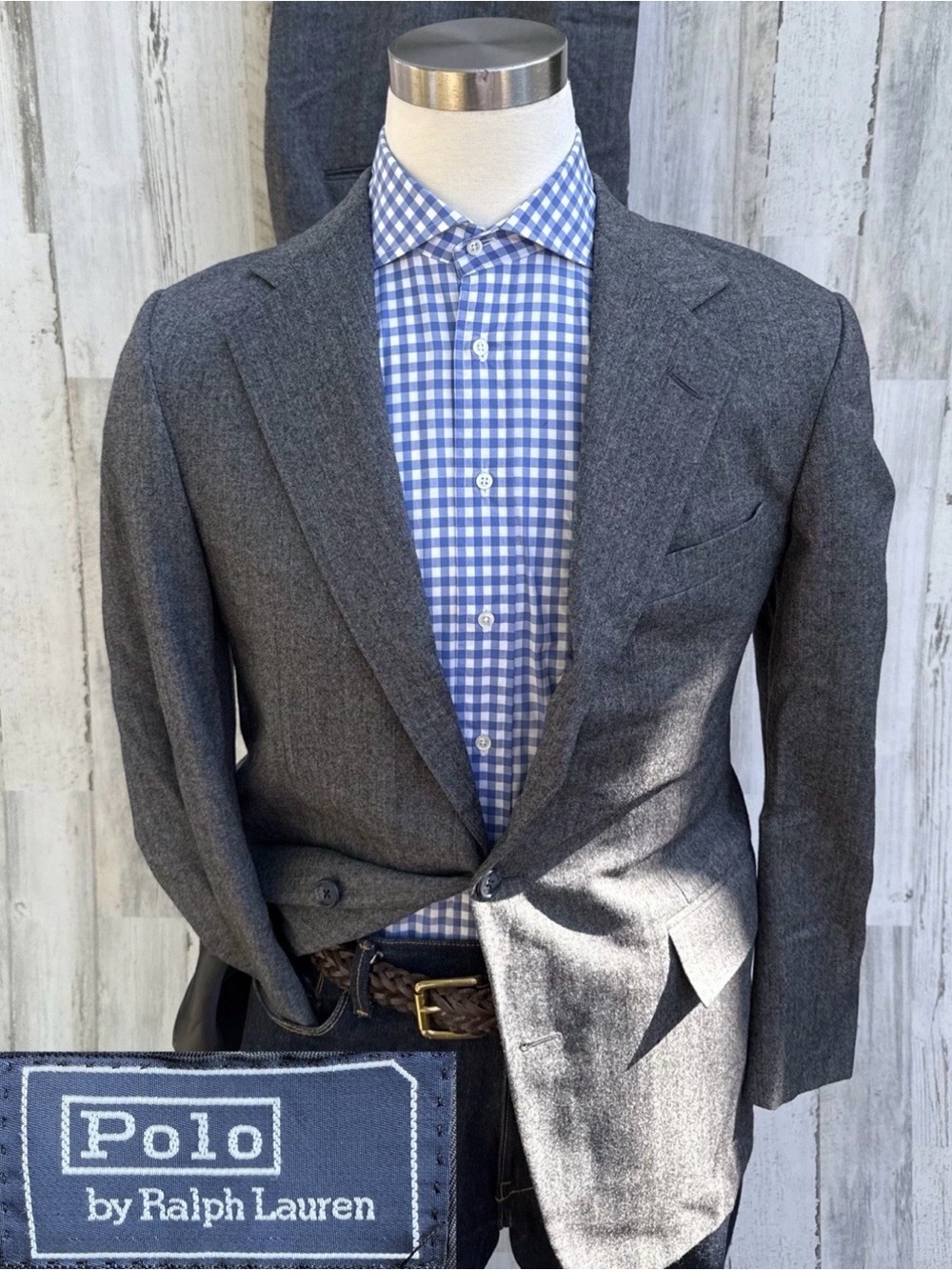 Polo by Ralph Lauren Herringbone Charcoal Gray Wool Suit